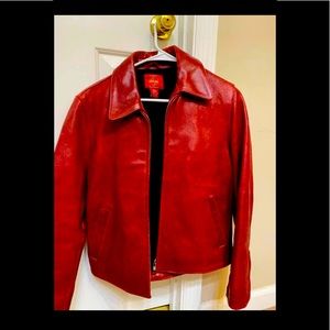 Gap size small genuine leather motorcycle jacket